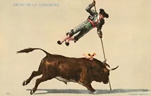Bull Collection: Spain - Matador pole vaulting