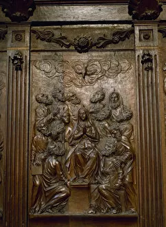 Pentecost Collection: Spain. Navarre. Ujue. Church of Ujue. The wooden choir. Deta