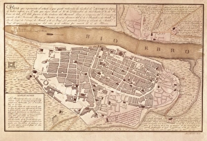 Guerra Gallery: Spain. Peninsular War (1808-1814). Map of Saragossa