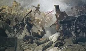 Peninsular Gallery: Spain. Peninsular War. Siege of Girona (1809). Defence