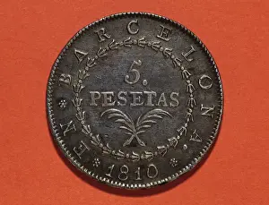 Spain. Five pesetas. Reverse. 19th century