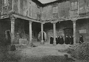 Avila Prints: Spain, Salamanca. House of Santa Teresa. Patio