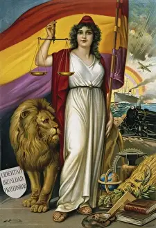 Banner Prints: Spain. Second Republic (1931-1936). Allegory