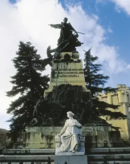 1767 Prints: SPAIN. Segovia. Monument to Luis Daoiz and Pedro