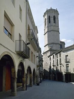 1672 Collection: Spain. Tarrega. Carme street with Santa Maria del Alba Churc
