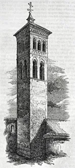 Medieval Times Prints: Spain. Toledo. Tower of the Church of San Roman