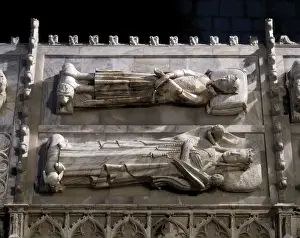 Vimbod Prints: SPAIN. Vimbod&#xdba0Monastery of Poblet. Tombs of