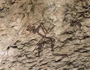 SPAIN. VinromLa Saltadora Cave. Hunter. Rupestrian