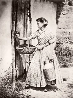 Spain young Spanish woman - milkmaid milk maid
