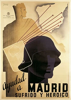Cartography Collection: Spainish Civil War (1936-1939). Ayudad a Madrid