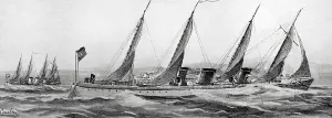 Antilles Prints: Spanish-American War. Spanish torpedo boats on way to Cuba