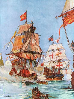 16th Gallery: Spanish Armada - Golden Lion attacks Santa Ana