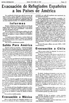 Argentina Collection: Spanish Civil War (1936-1939). Evacuacion de