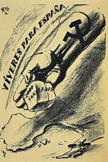 Lithography Collection: Spanish Civil War (1936-1939). Una ayuda y otra