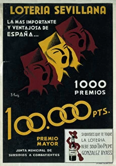 Nacional Collection: Spanish Civil War. Advertising poster Loteria