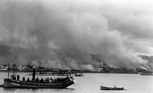 Ablaze Gallery: Spanish Civil War - Battle of Irun - Smoke from fires