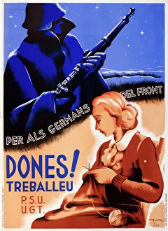 Images Dated 22nd December 2017: Spanish Civil War poster, For the brothers on the front