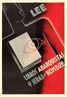 Anarchist Collection: Spanish Civil War poster, Read anarchist books
