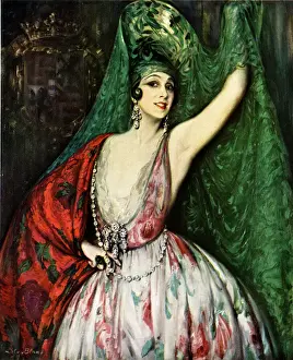 Spanish dancer wearing mantilla