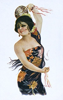 Spanish Flamenco Dancer in Traditional Costume