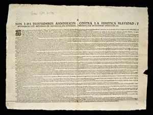 Heresy Prints: Spanish Inquistion. Document, 18th century. 1737