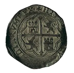 Numismatic Prints: Spanish real de a 2 coin (Sevilla, 1704). Coin