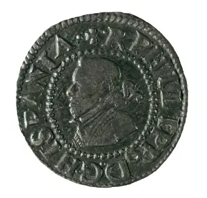 Numismatic Prints: Spanish real with portrait of Philip IV, minted