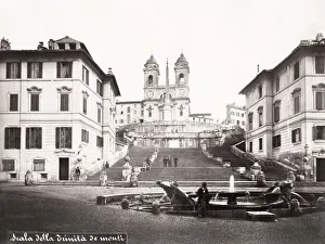 Spanish Steps, Trinitadei Monti, Rome Italy, c. 1870 s