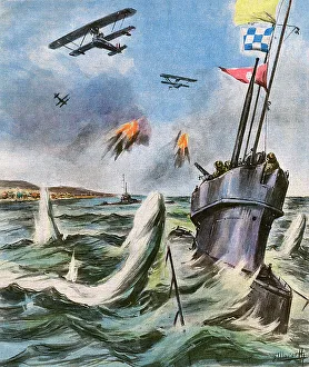 Nationalists Prints: SPANISH SUB SUNK NR GIB