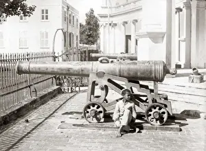 Spanish Town, Jamaica, circa 1900 - Old cannon