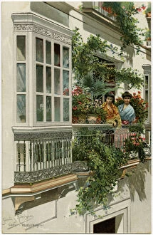 Cadiz Gallery: Two Spanish women on a balcony - Cadiz, Southern Spain