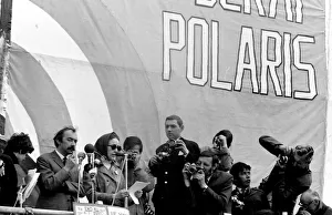 Activist Gallery: Speakers at an anti-nuclear demonstration in Trafalgar Square, London