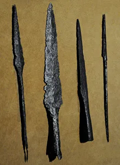 Metallic Prints: Spearheads and arrowheads, 13th century. Found