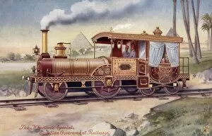 Alexandria Collection: Special train engine and carriage of the Egyptian Khedive