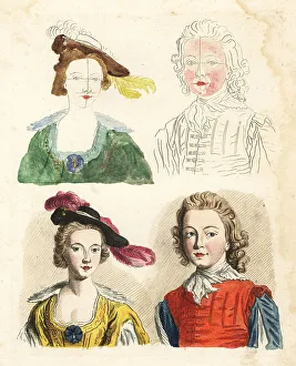 Specimens Prints: Specimens from an 18th century colouring book