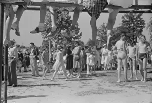 Spectators at beauty contest held during July 4th celebratio