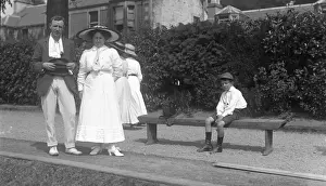 Spectators at tennis match, Beech Grove Tennis Club, Moffat