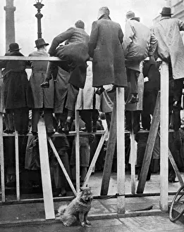 Chow Prints: Spectators watch coronation rehearsal on wooden stands