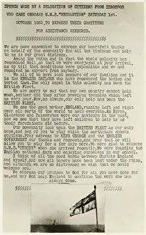 Speech of thanks to British Fleet from people of Ierossos