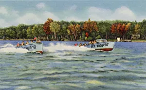 Geneva Prints: Speed boats, Lake Geneva, Wisconsin, USA Date: 1936