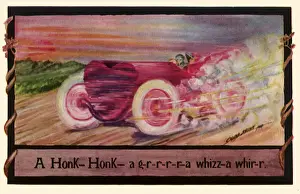 Traveling Prints: Speeding Along Road Date: 1910