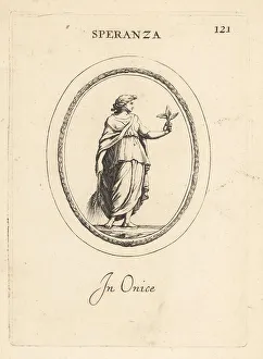 Roman Goddess Prints: Spes, Roman goddess of Hope, holding ears of wheat