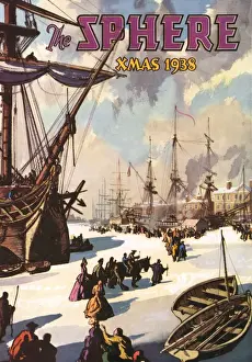1683 Prints: The Sphere Christmas Number 1938 - Frozen Thames 1683