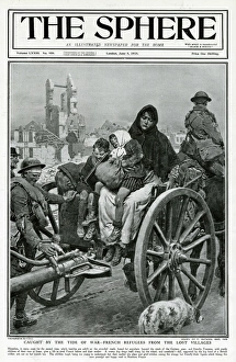 Sphere cover - French refugees from lost villages, Matania Sphere cover - French refugees from lost villages, Matania