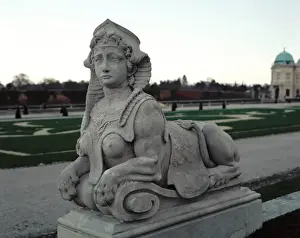 Sphinx Prints: Sphinx at gardens of Belvedere Palace. 18th century. Vienna