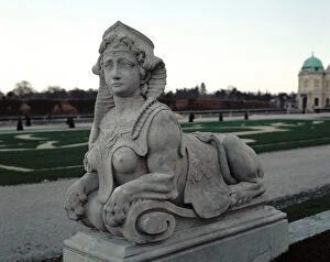 Sphinx at gardens of Belvedere Palace. 18th century. Vienna