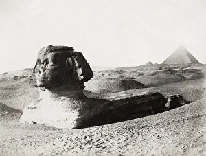 Sphinx Gallery: Sphinx and Great Pyramid, Giza
