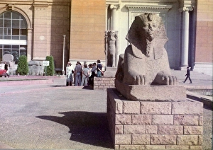 Images Dated 25th July 2016: The Sphinx like statue in the grounds of the Egyptian Museum