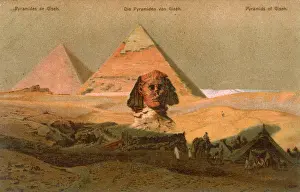 Sphinx Prints: Sphinx and Pyramids at Giza, Cairo, Egypt