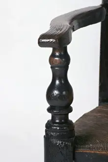 Spindle-back armchair, detail